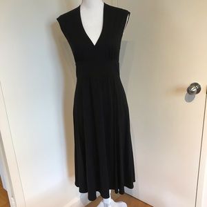 Theory fake wrap dress in black 100% wool